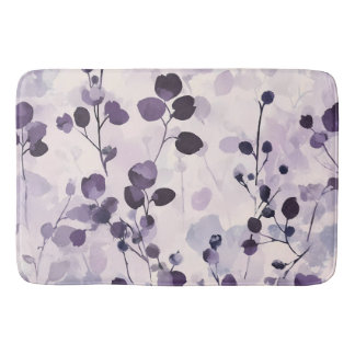 Alfombrilla De Baño Lavanda Floral Acuarela Eucalipto