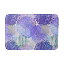 Lavanda púrpura arte abstracto elegante Bath Mat