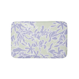 Alfombrilla De Baño Lavender Agapanthus Flower Sage Green