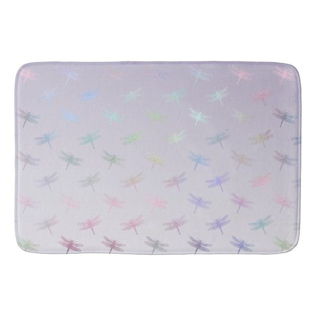 Alfombrilla De Baño Lavender Ombre Dragonflies (Anverso)