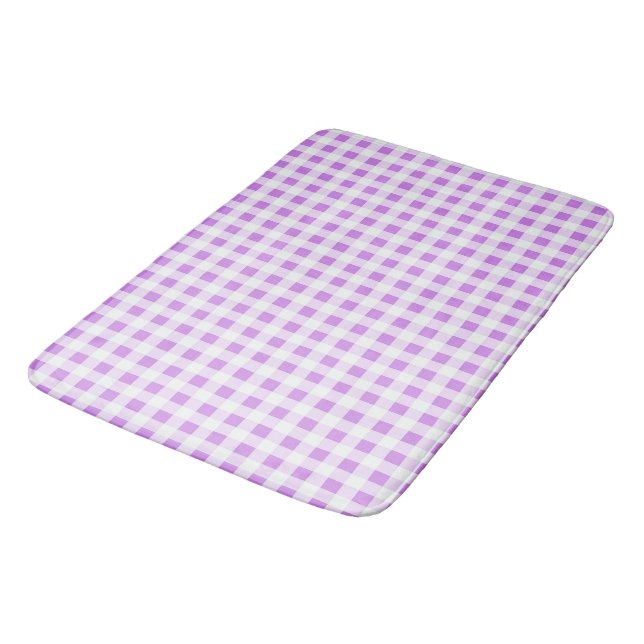 Alfombrilla De Baño Lavender y White Gingham (Angular)