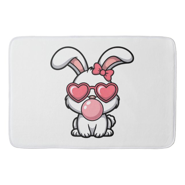 Alfombrilla De Baño layful Kawaii Rabbit with Bubblegum Bubble (Anverso)