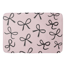 Alfombrilla De Baño Lazos Negros Pequeños Lindos De Moda Rosa