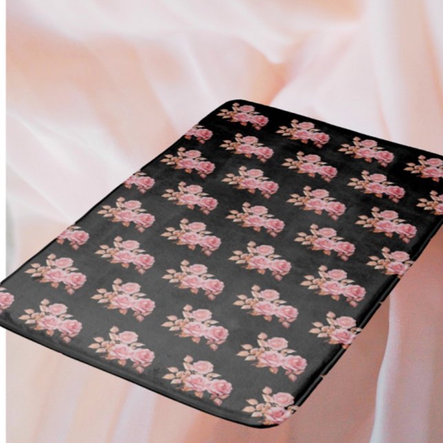 Alfombrilla De Baño Le Boudoir Noire Pink Peach Black  (Soft, warm cozy bath mat!)