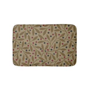 Alfombrilla De Baño Leaf Berry Classic Colored Bonito Pattern Art