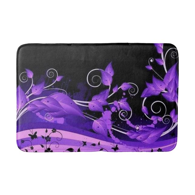 Alfombrilla De Baño Leafy Purple Vines Bath Mat (Anverso)