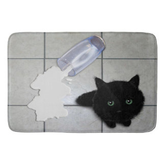 Alfombrilla De Baño Leche derramada y Kitty negro