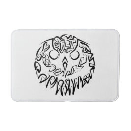 Alfombrilla De Baño Lechuza Tribal Negra y Blanca