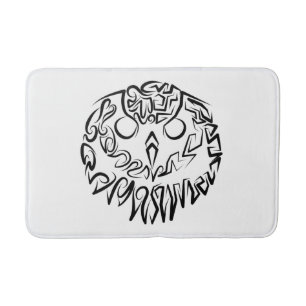 Alfombrilla De Baño Lechuza Tribal Negra y Blanca