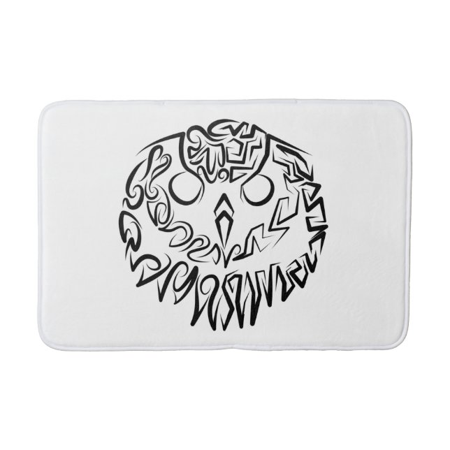 Alfombrilla De Baño Lechuza Tribal Negra y Blanca (Anverso)