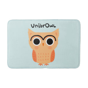 Alfombrilla De Baño Lechuza UnibrOwl   Lechuza graciosa de las cejas