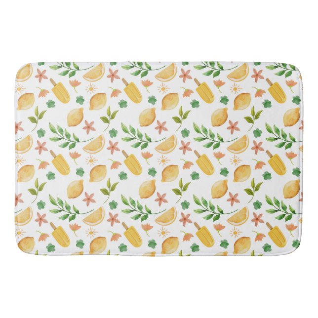 Alfombrilla De Baño Lemones acuarelas y popsicles (Anverso)