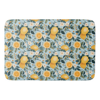 Alfombrilla De Baño Lemones Florales Retro