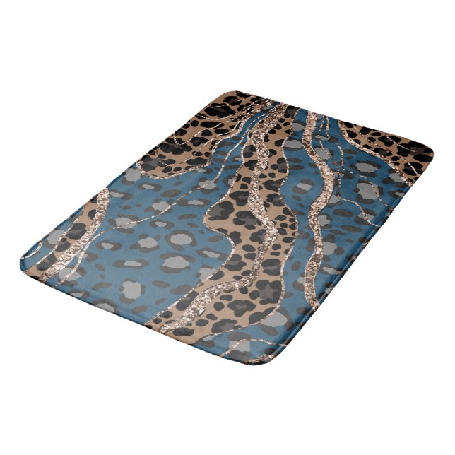 Alfombrilla De Baño Leo Estampado Animal Brillo Glam 1 (Angular)
