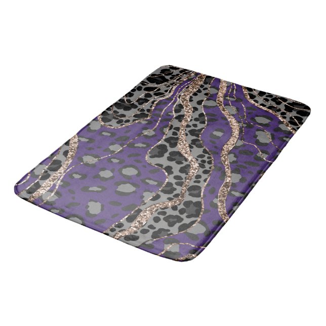 Alfombrilla De Baño Leo Estampado Animal Brillo Glam 2 (Angular)