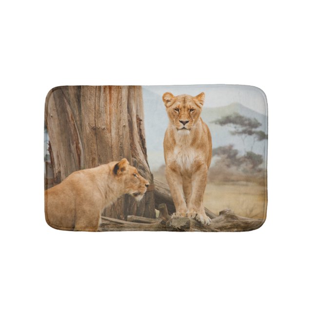 Alfombrilla De Baño León animal salvaje personalizado (Anverso)