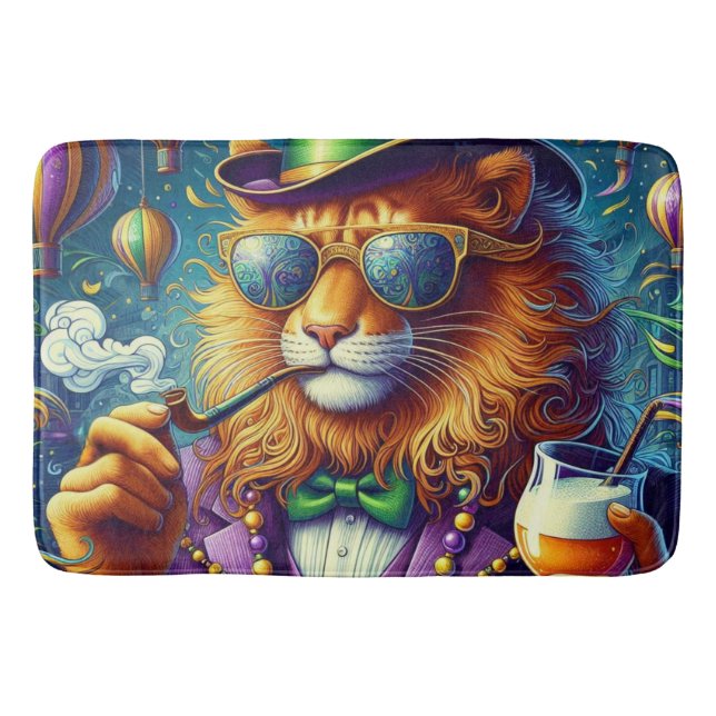 Alfombrilla De Baño León/Louisiana Mardi Gras (Anverso)
