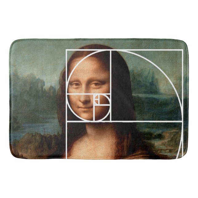 Alfombrilla De Baño Leonardo da Vinci Mona Lisa Fibonacci Sequence (Anverso)