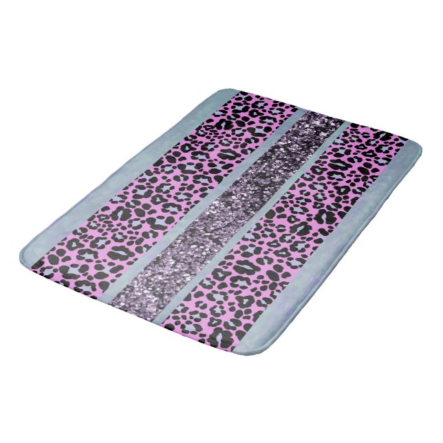 Alfombrilla De Baño Leopard Glitter Stripes Glam 4 (Angular)