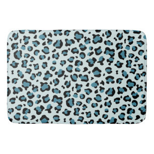 Alfombrilla De Baño Leopard Print, Leopard Spots, Blue Leopard