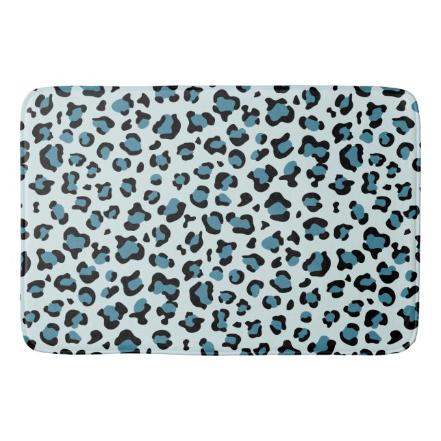Alfombrilla De Baño Leopard Print, Leopard Spots, Blue Leopard (Anverso)