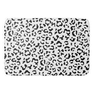 Alfombrilla De Baño Leopard Print, Leopard Spots, Negro Y Blanco
