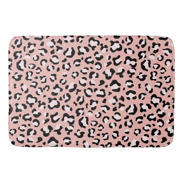 Alfombrilla De Baño Leopard Print, Leopard Spots, Pink Leopard (Anverso)