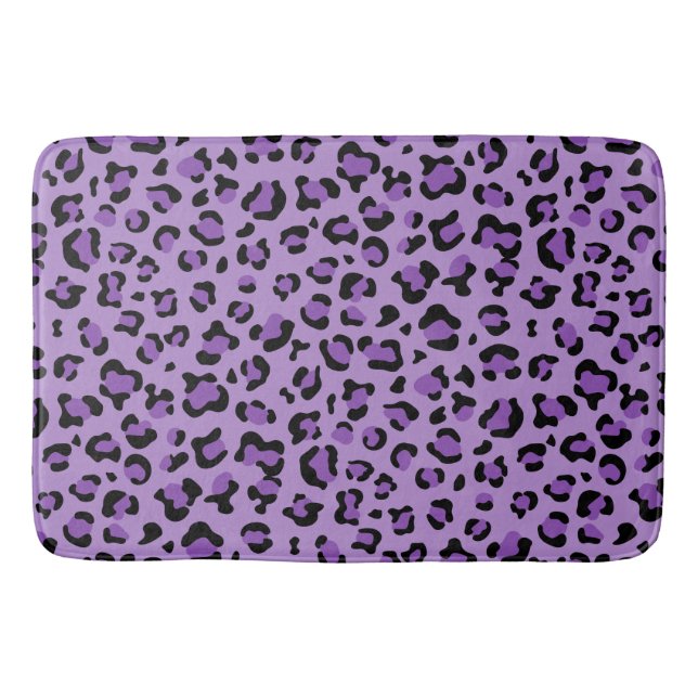 Alfombrilla De Baño Leopard Print, Leopard Spots, Purple Leopard (Anverso)