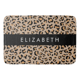 Alfombrilla De Baño Leopard Print, Spots, Brown Leopard, Tu Nombre