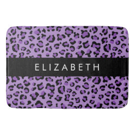 Alfombrilla De Baño Leopard Print, Spots, Purple Leopard, tu nombre