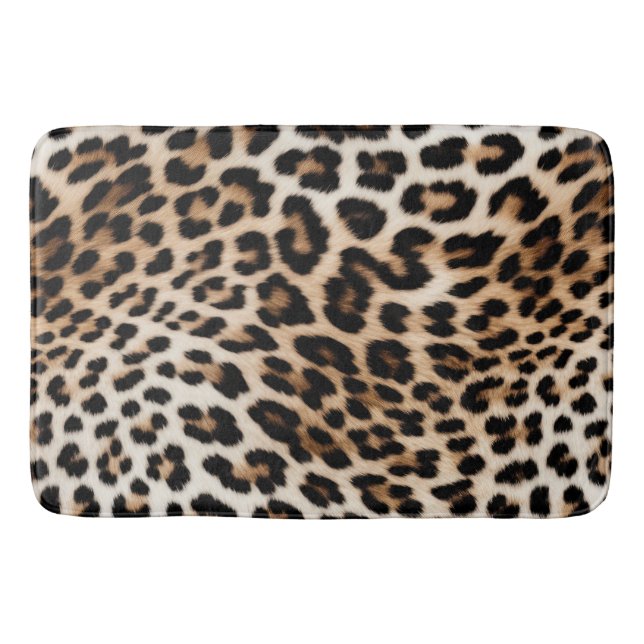 Alfombrilla De Baño Leopardo de Crema Marrón (Anverso)