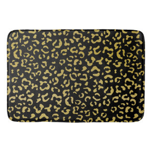 Alfombrilla De Baño Leopardo de oro, Purpurina de oro, patrón de leopa
