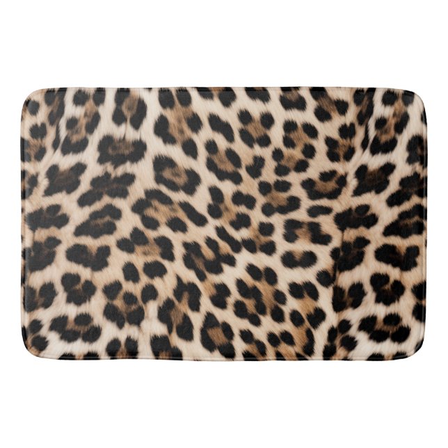 Alfombrilla De Baño Leopardo negro cremoso (Anverso)