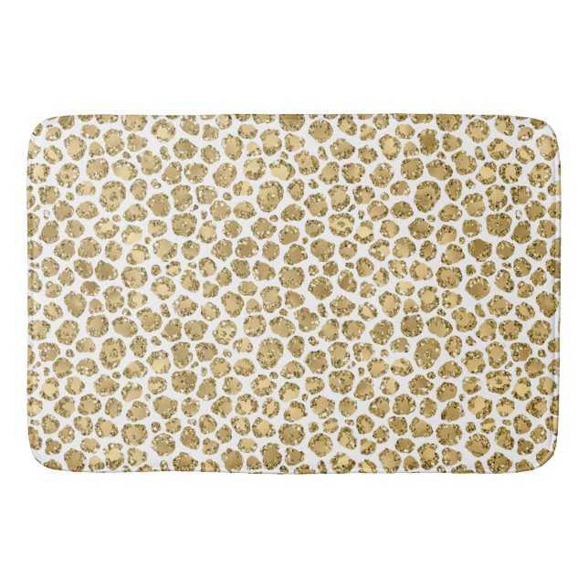Alfombrilla De Baño Leopardo Purpurina Gold Glitz      (Anverso)