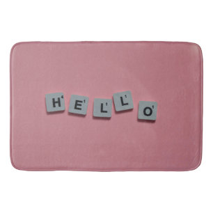 Alfombrilla De Baño Letra scrabble blando mate - diseño rosa divertido