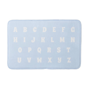 Alfombrilla De Baño Letras de alfabeto Patrón abc niños blancos azul c