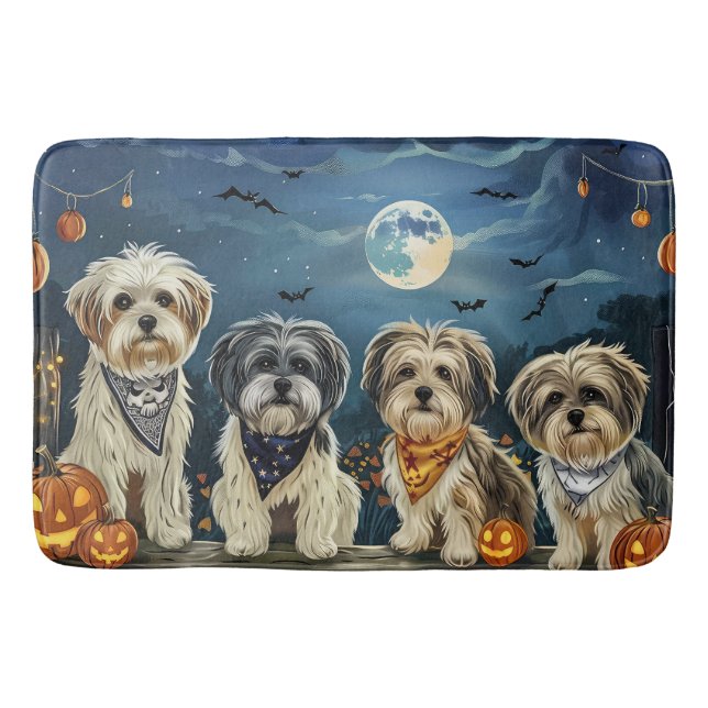 Alfombrilla De Baño Lhasa Apso Halloween Spooky (Anverso)