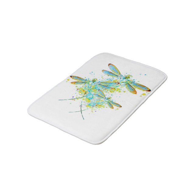 Alfombrilla De Baño Libélula teal salpicadura  (Angular)