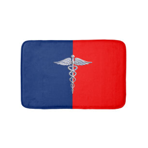 Alfombrilla De Baño Liga de Símbolos Médicos Caduceos de Estilo Platea