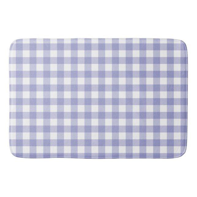 Alfombrilla De Baño Light Purple Lavender Gingham Buffalo Check Plaid (Anverso)
