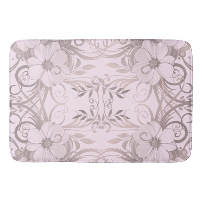 Alfombrilla De Baño lila, flor, fantasía, elegante, patrón, sutil, (Anverso)
