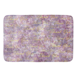 Alfombrilla De Baño lila, oro, plata, gracias + tú, flores, floral