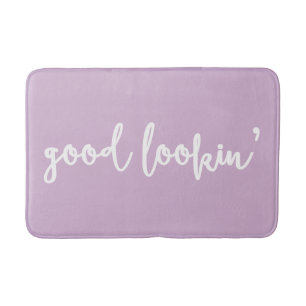 Alfombrilla De Baño Lilac Good Lookin' Calligraphy Script Bath Mat