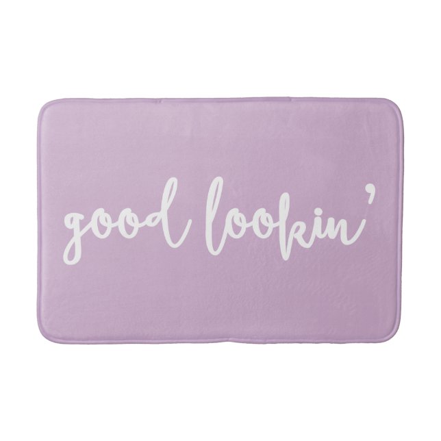 Alfombrilla De Baño Lilac Good Lookin' Calligraphy Script Bath Mat (Anverso)