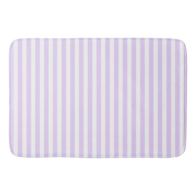 Alfombrilla De Baño Lilac purple and white candy stripes (Anverso)