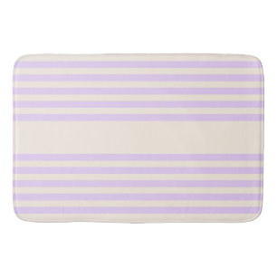 Alfombrilla De Baño Lilac púrpura y beige cinco rayas patrón