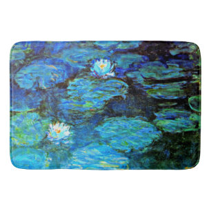 Alfombrilla De Baño Lilies de agua (azul) de Claude Monet