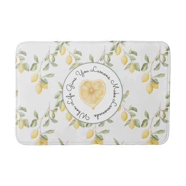 Alfombrilla De Baño Limonada De Frutas Limones Amarillos (Anverso)