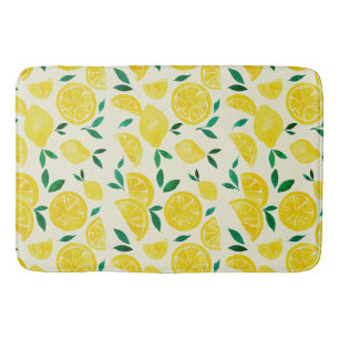 Alfombrilla De Baño Limones acuarelas - amarillo y verde