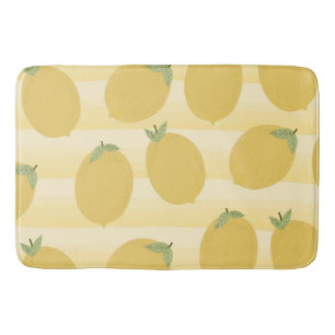 Alfombrilla De Baño Limones Amarillos Frutas de Verano Acuarela Divert